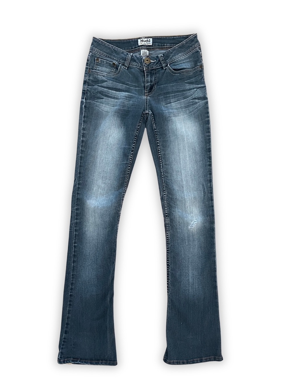 Vintage Y2K Mudd Low Rise Bootcut Jeans Embroidered Back Pockets Size 0